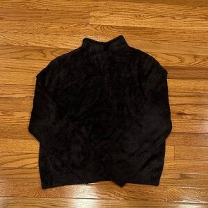 Cozy Black Fuzzy Sweater
